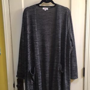 EUC Grey & Black XL LuLaRoe Sarah Cardigan Duster